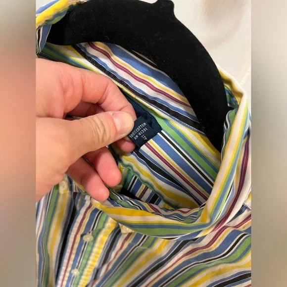 Vintage Ralph Lauren Stripe Classic fit Dress Shirt 100% Cotton XL - Picture 4 of 7